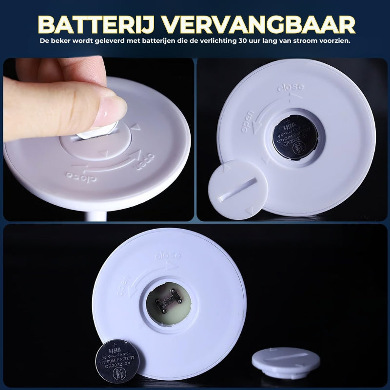 LED verlichte glazen voor wijn en champagne