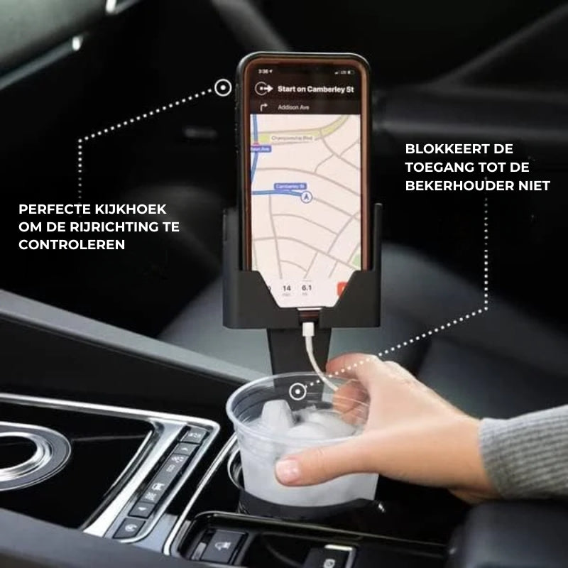 2-in-1 Beker- en Telefoonhouder Auto