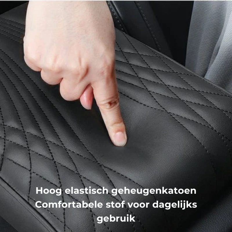 Auto Armsteunn Cover - Leer + Geheugenkatoen