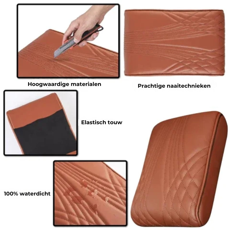 Auto Armsteunn Cover - Leer + Geheugenkatoen