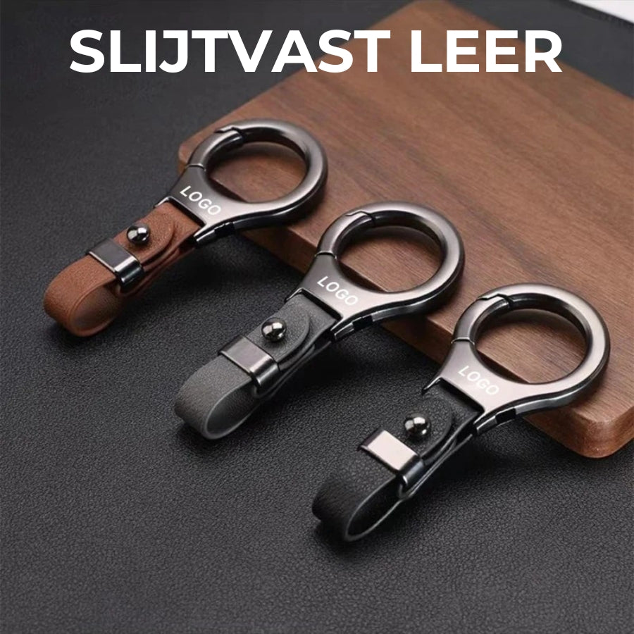 Effen Leren Autosleutelhanger