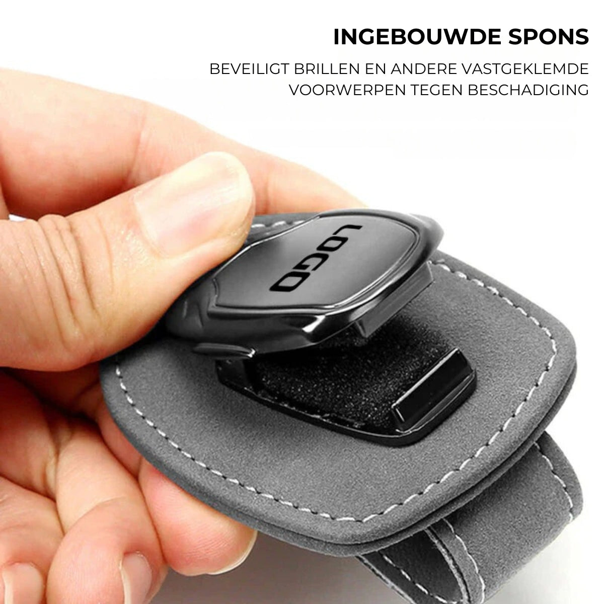 Multifunctionele Auto Brilclip Gestikt Suede