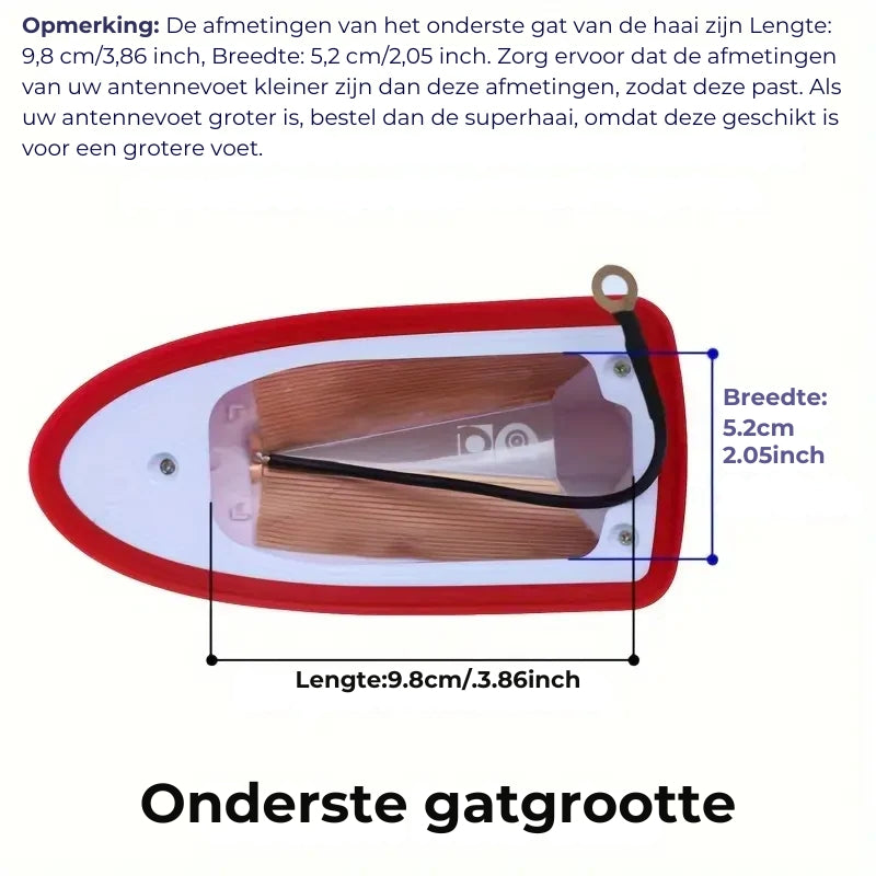 Haaienvinantenne met LED-Zonnelicht en Anticollisiefunctie