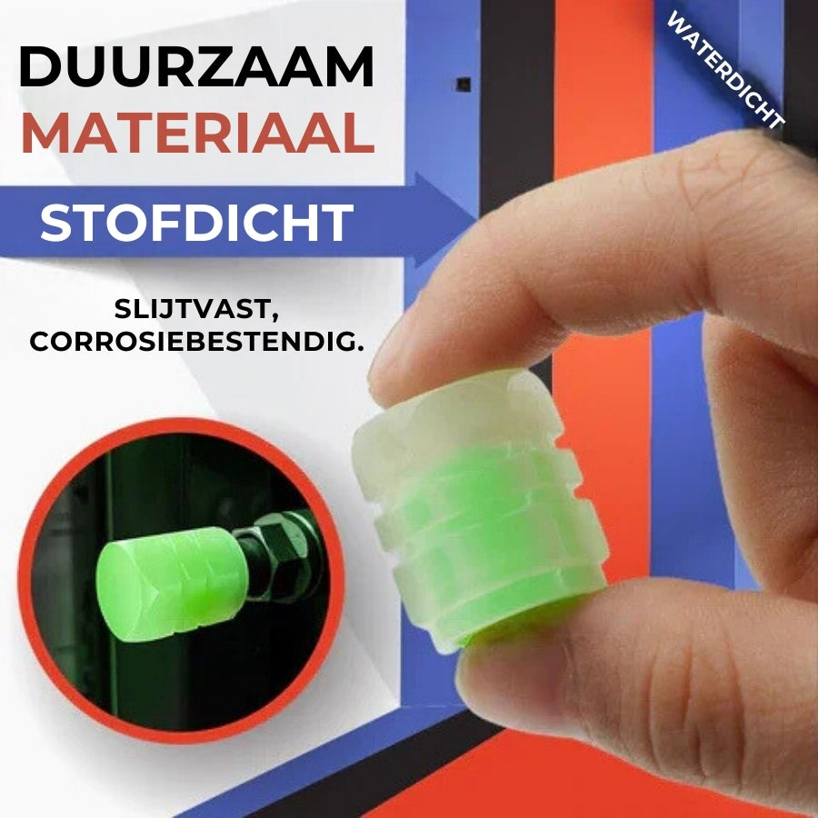 Autobanden Fluorescerende Ventieldopjes Set (4st)