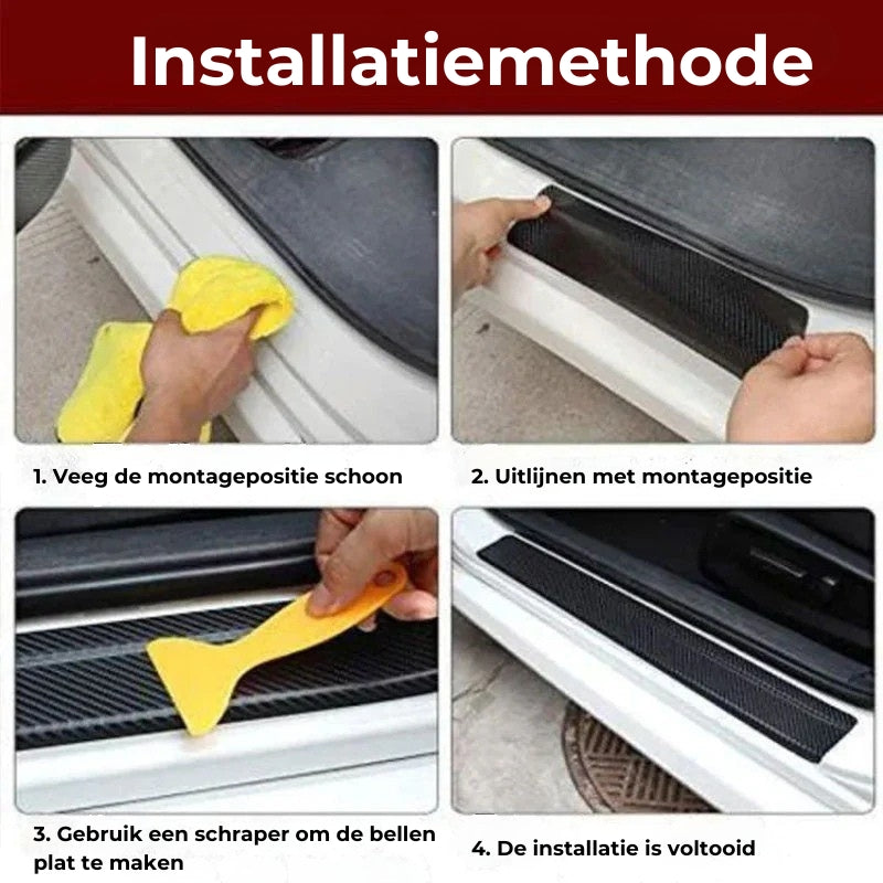 Carbon Auto Deurdrempel Stickers (4 STUKS)