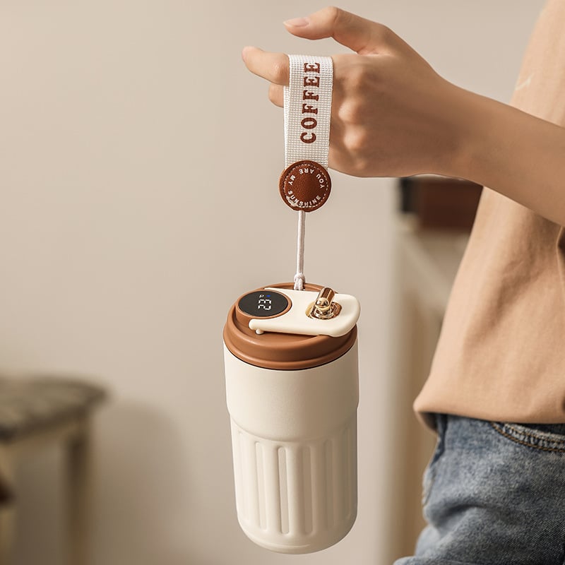 Koffiethermoskan met temperatuurweergave en - isolatie