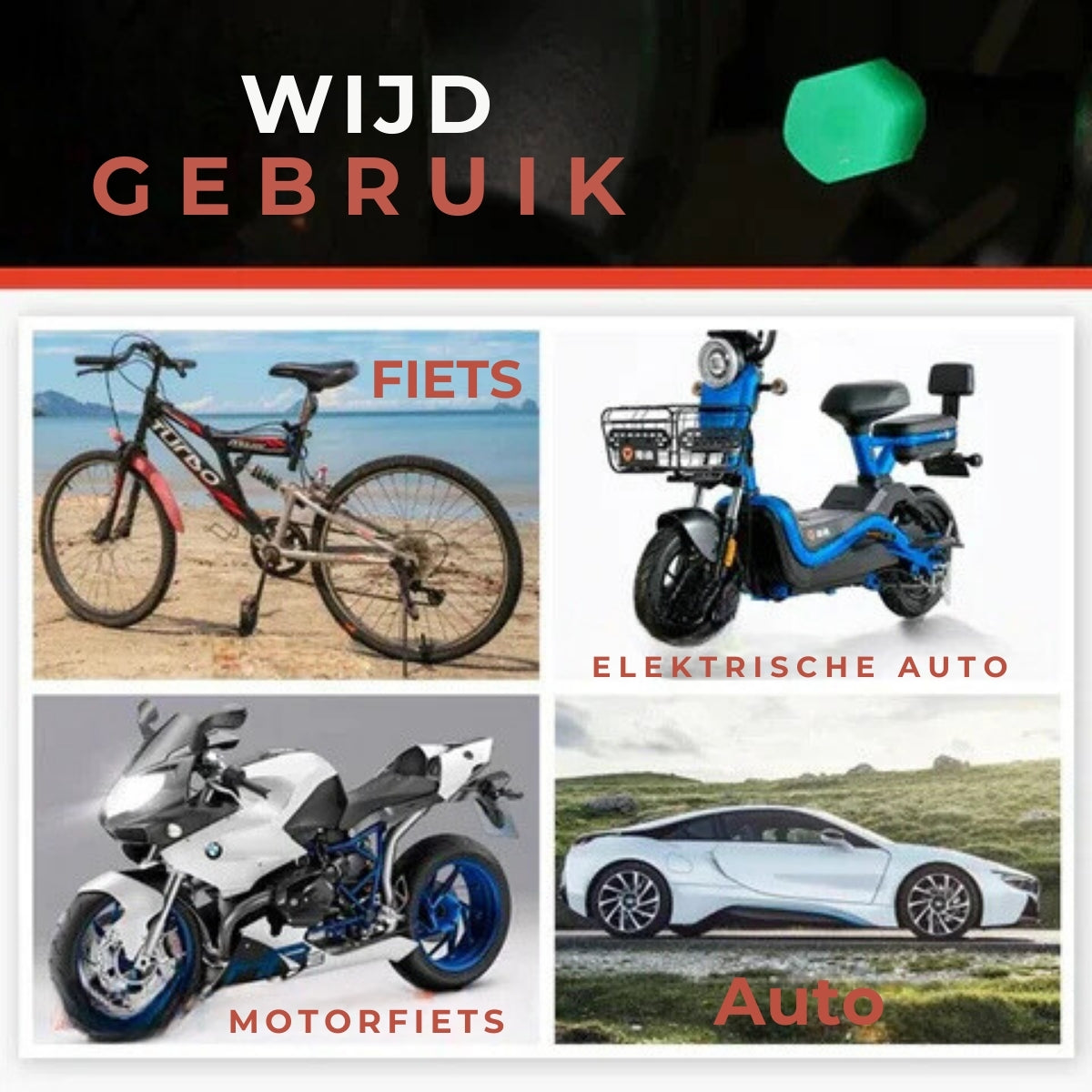 Autobanden Fluorescerende Ventieldopjes Set (4st)
