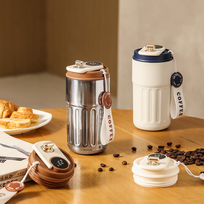 Koffiethermoskan met temperatuurweergave en - isolatie