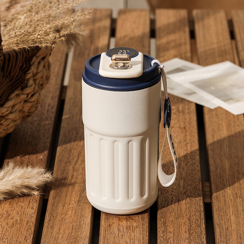 Koffiethermoskan met temperatuurweergave en - isolatie
