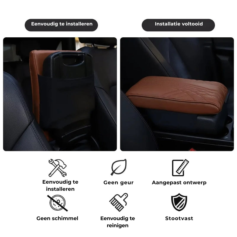 Auto Armsteunn Cover - Leer + Geheugenkatoen