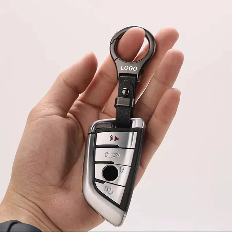 Effen Leren Autosleutelhanger