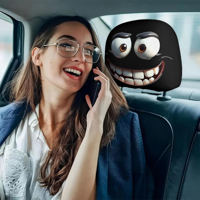 Grappige Cartoon Autokopsteunhoezen β 2 Stuks 2d Universeel Passend