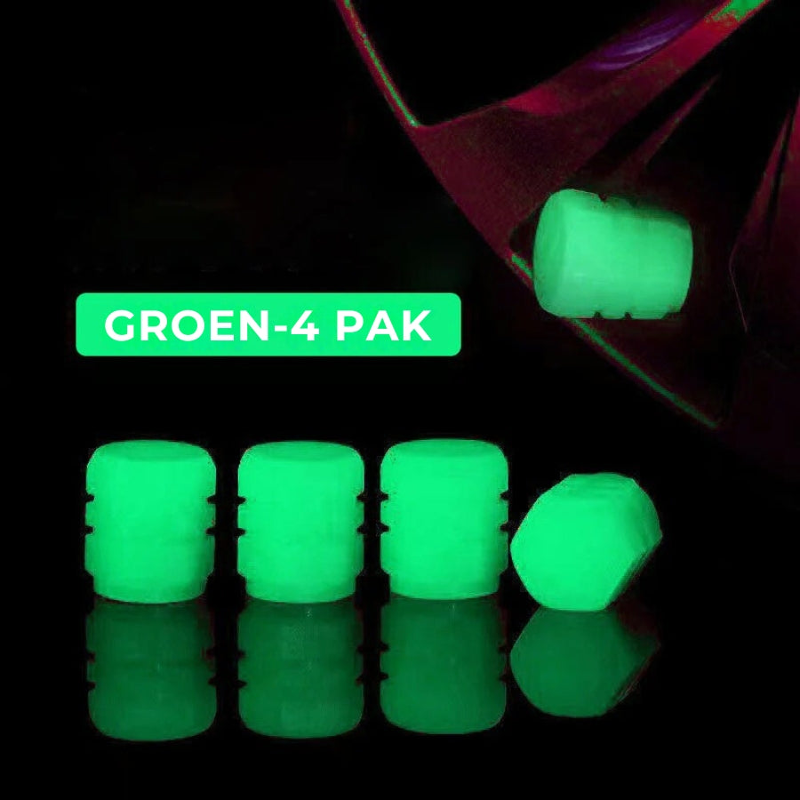 Autobanden Fluorescerende Ventieldopjes Set (4st)