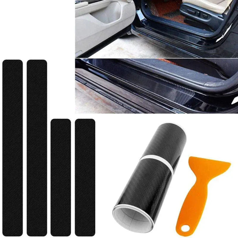 Carbon Auto Deurdrempel Stickers (4 STUKS)