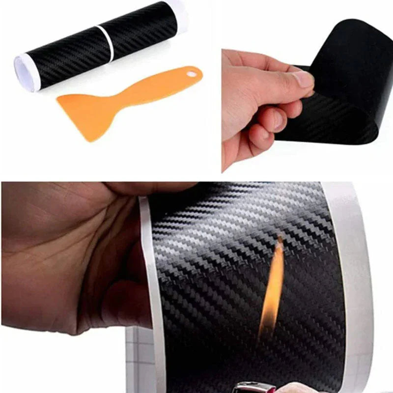 Carbon Auto Deurdrempel Stickers (4 STUKS)