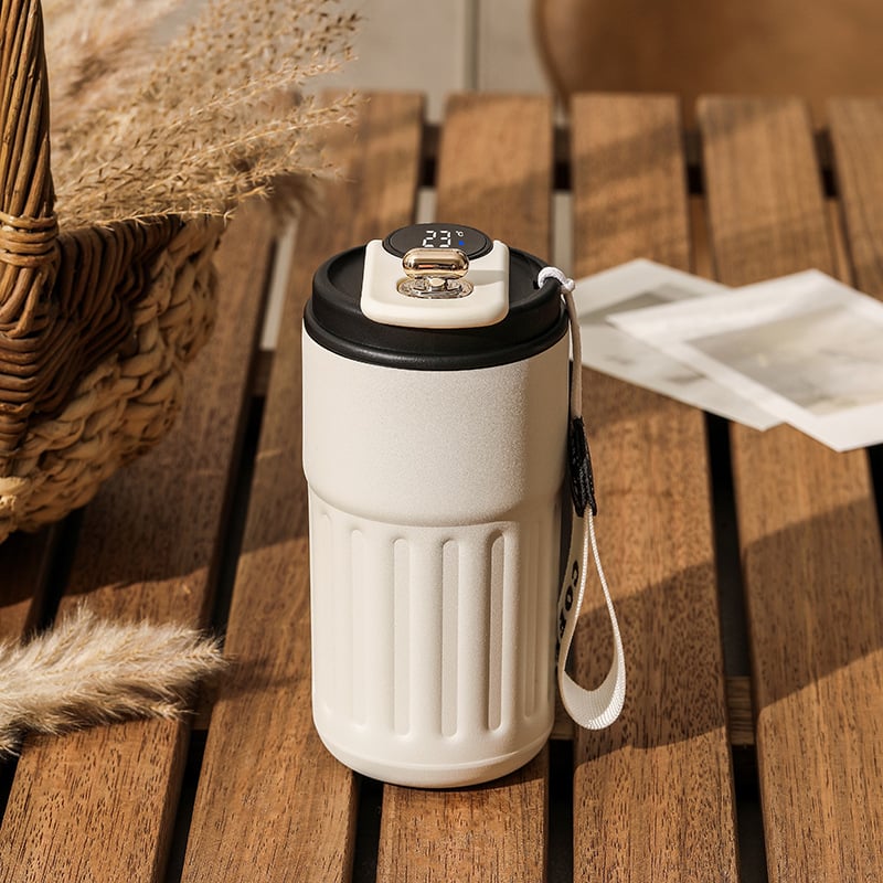 Koffiethermoskan met temperatuurweergave en - isolatie