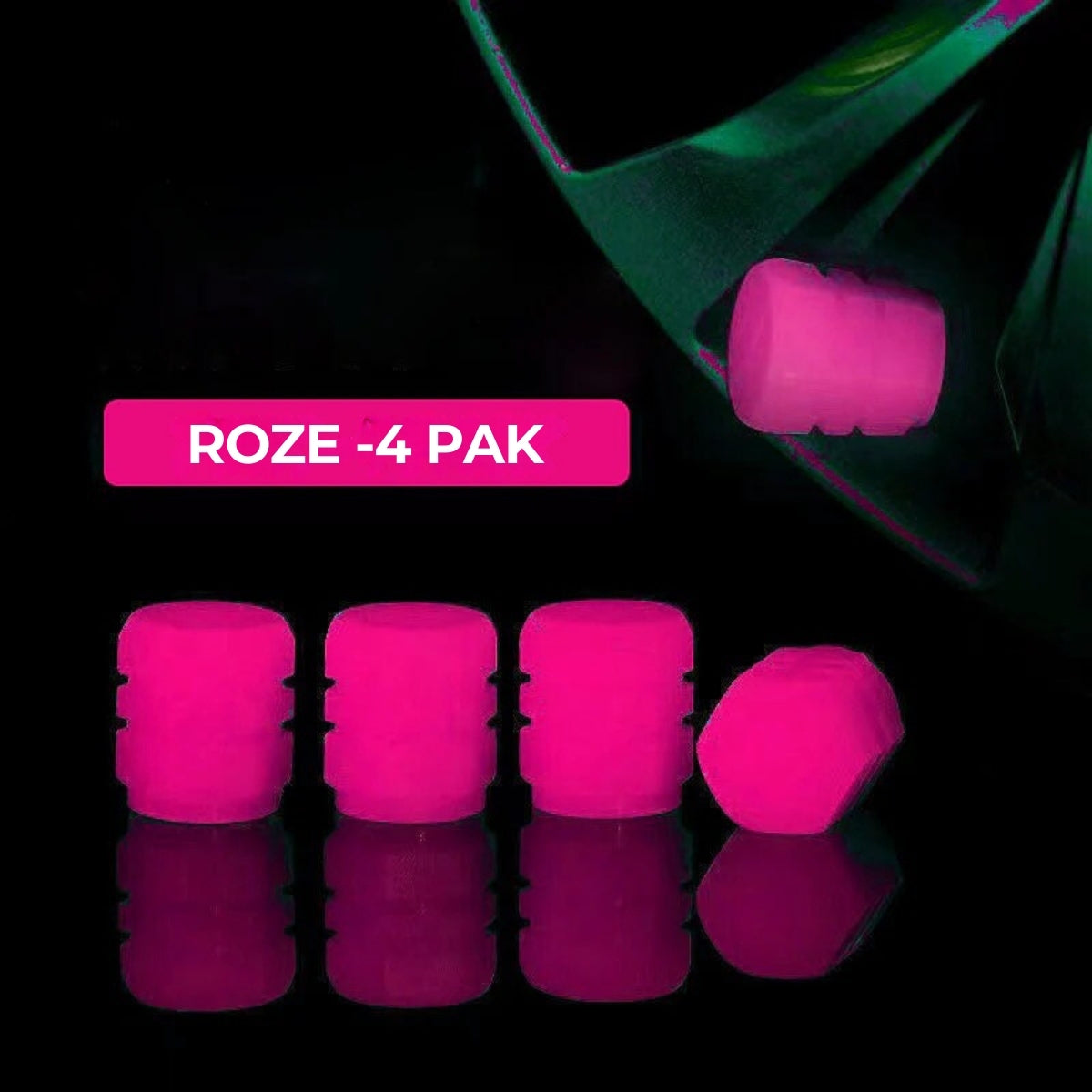 Autobanden Fluorescerende Ventieldopjes Set (4st)