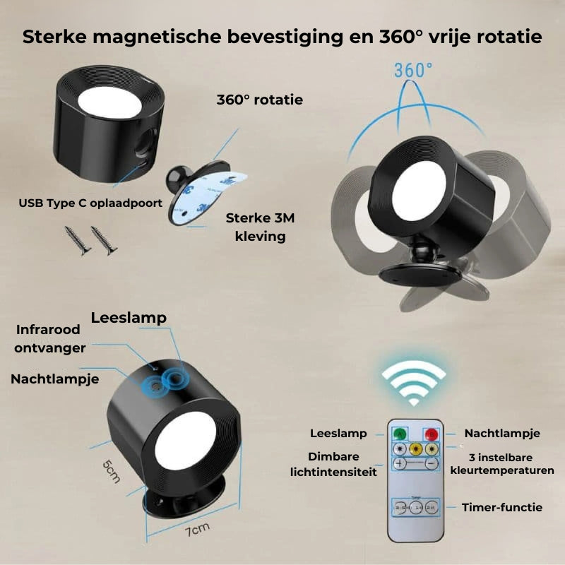360° LED Wandlamp (Set van 2 stuks)
