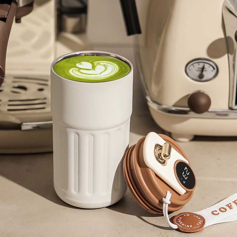 Koffiethermoskan met temperatuurweergave en - isolatie