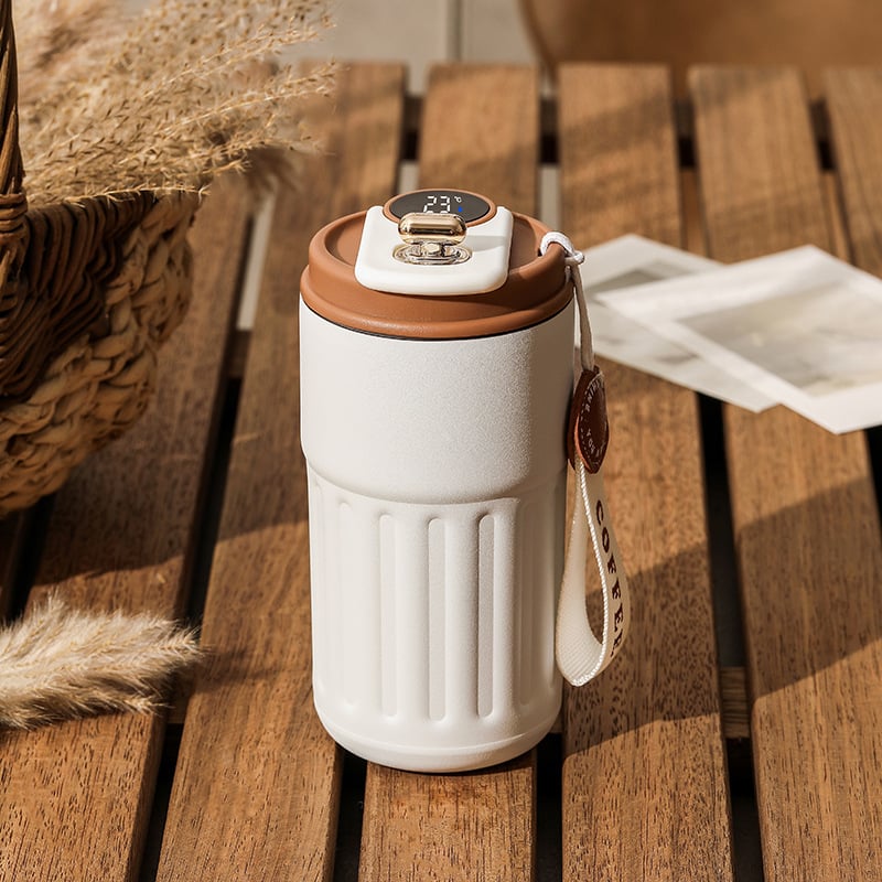 Koffiethermoskan met temperatuurweergave en - isolatie