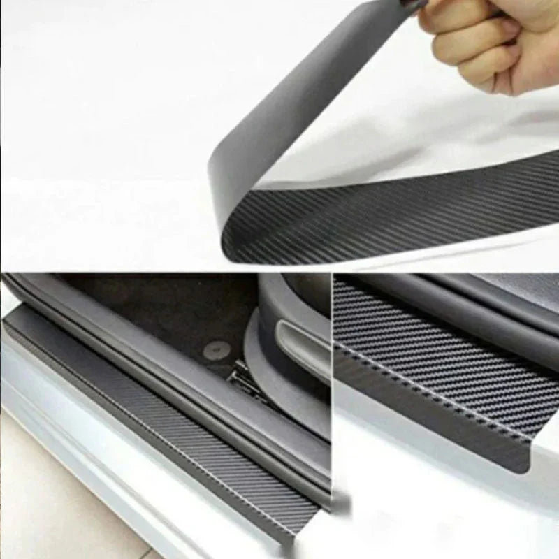 Carbon Auto Deurdrempel Stickers (4 STUKS)