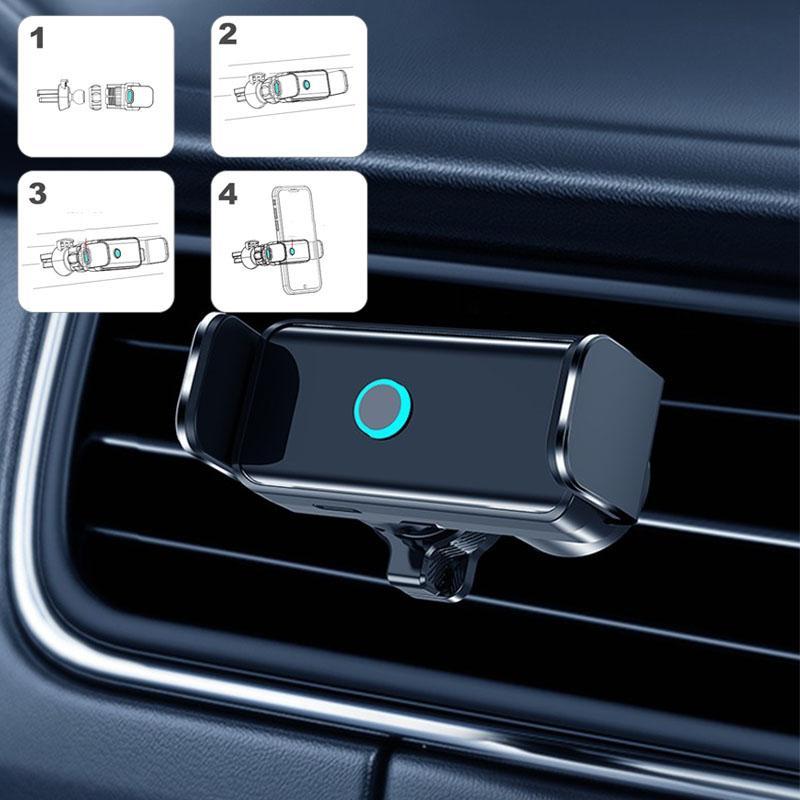Houder360° TelefoonKlem: Automatische Klem Dashboard En Ventilatierooster Telefoonhouder