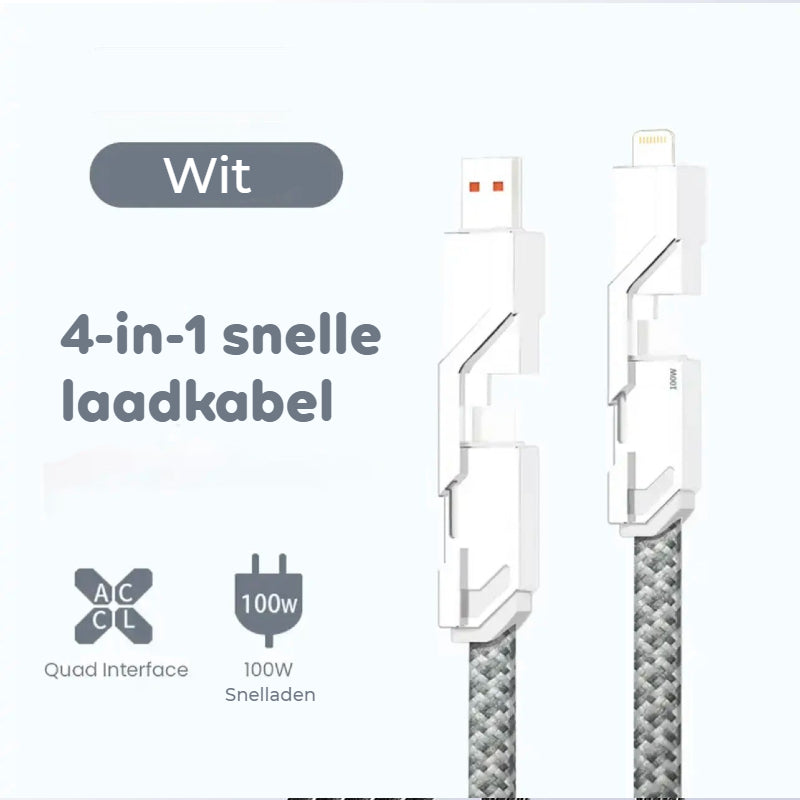 4-in-1 Laadkabel (Anti-Knoop)