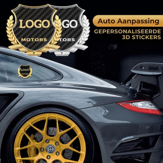 Auto 3D Stickers gepersonaliseerd (2 stuks)