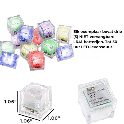 Vloeistofgeactiveerde LED Ijsblokjes (set van 6)