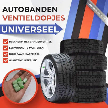 Autobanden Fluorescerende Ventieldopjes Set (4st)