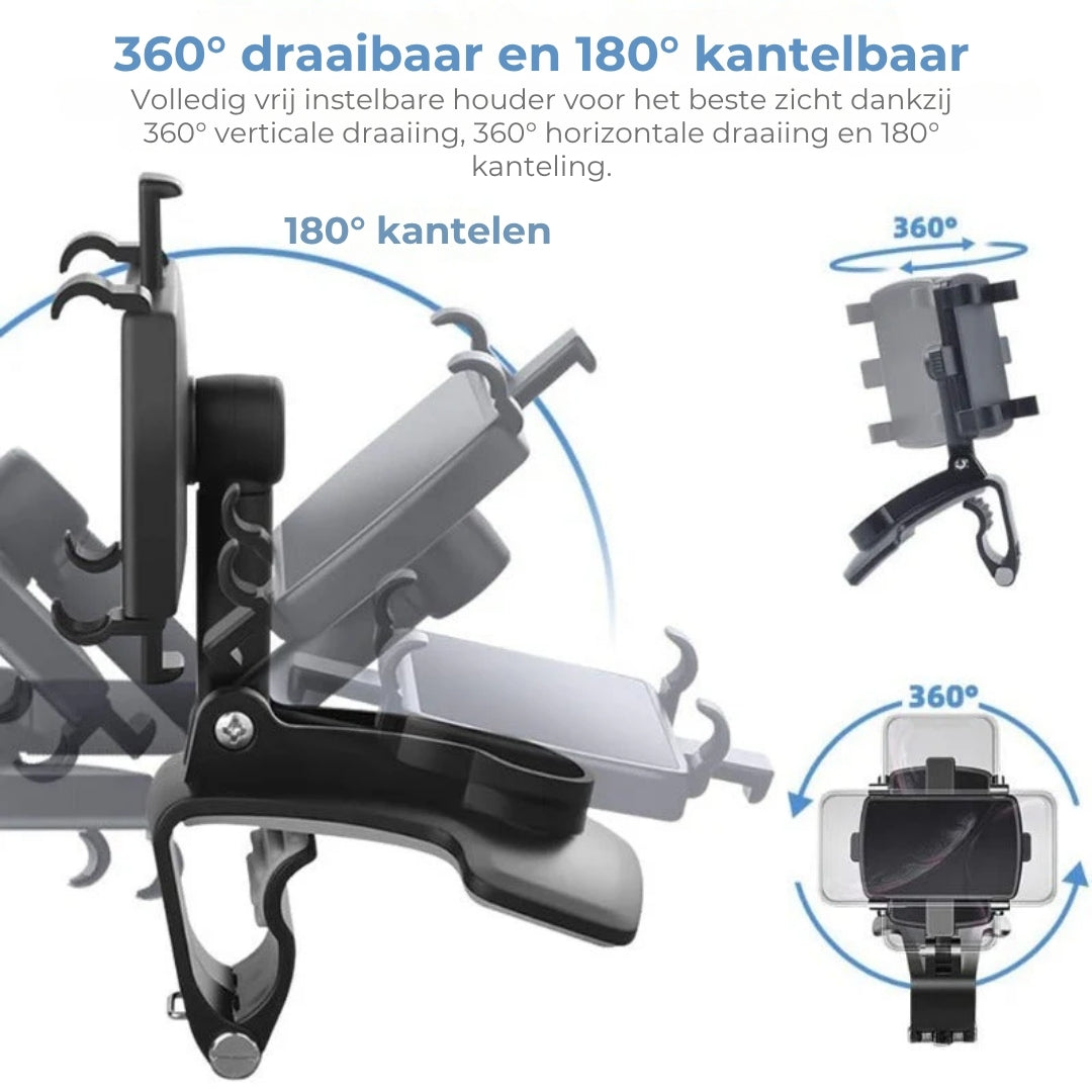 Dashboardklem met 360 graden draaibare bevestiging