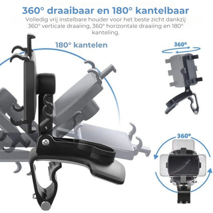 Dashboardklem met 360 graden draaibare bevestiging