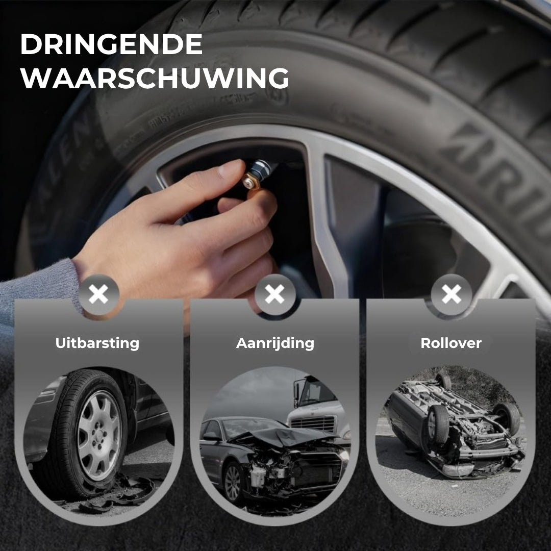 Bandenspanning waarschuwingsdopjes in drie kleuren