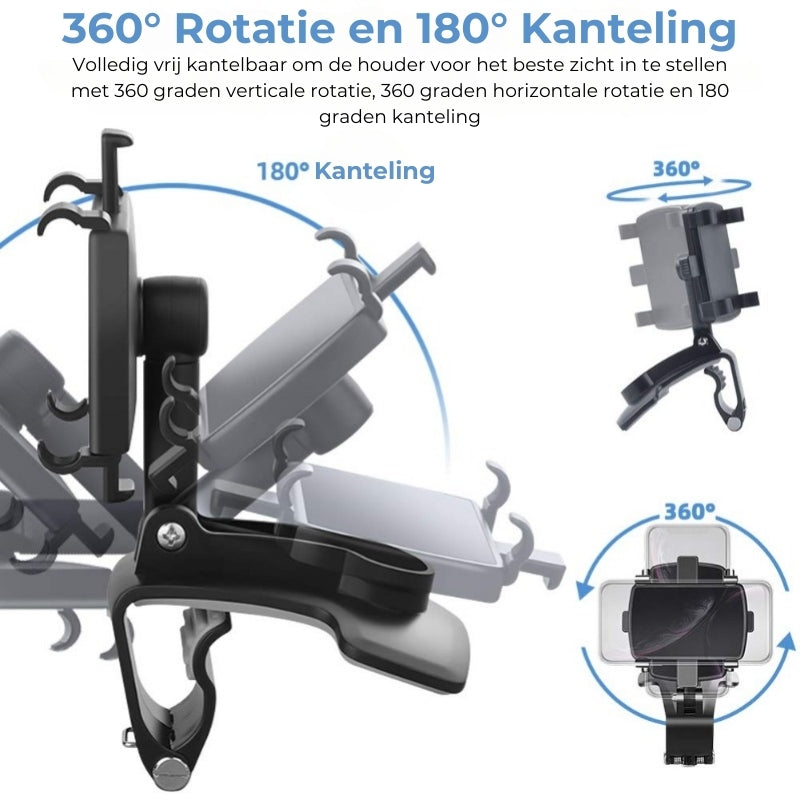 Dashboardclipbevestiging 360 graden draaibaar