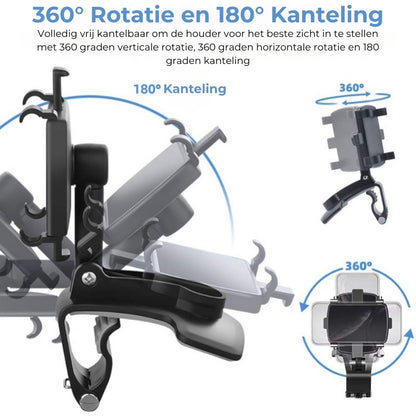 Dashboardclipbevestiging 360 graden draaibaar