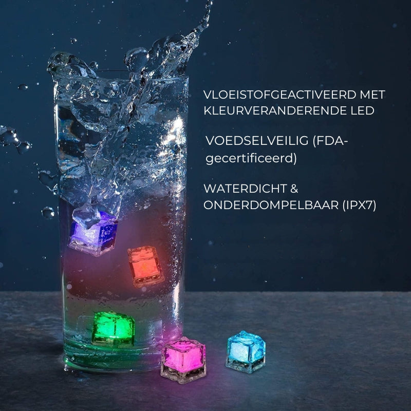 Vloeistofgeactiveerde LED Ijsblokjes (set van 6)