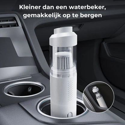 Slanke snoerloze stofzuiger voor in de auto