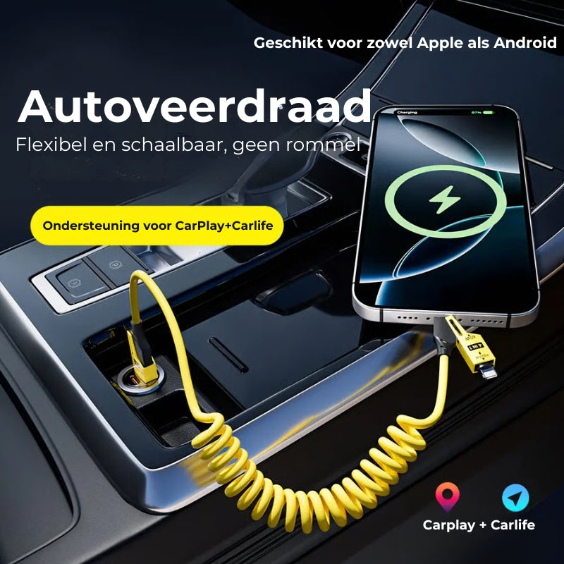 4-in-1 Snellaadkabel Veerdesign