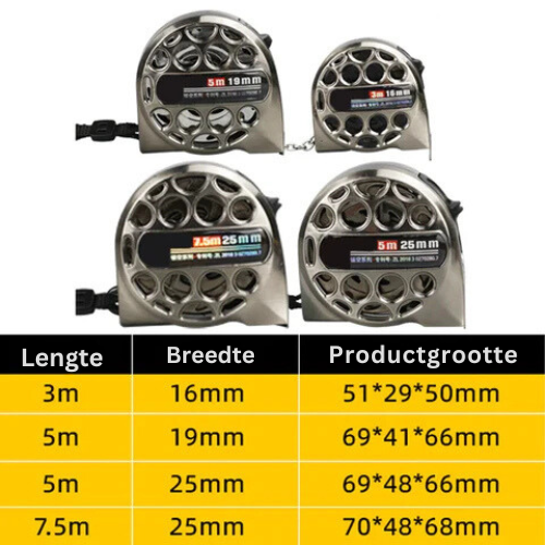 Roestvrijstalen Meetlint (meerdere groottes)