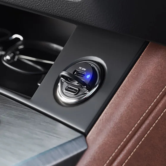 30W snelle mini-autolader 2 x USB-C