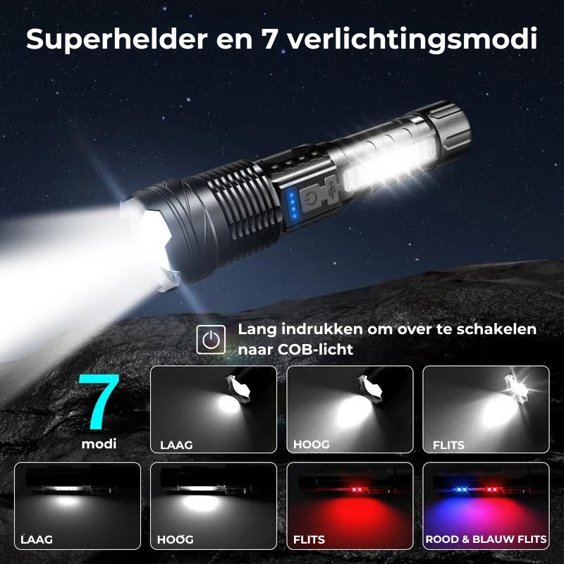 💥Witte laserzaklamp met SOS-waarschuwingslamp