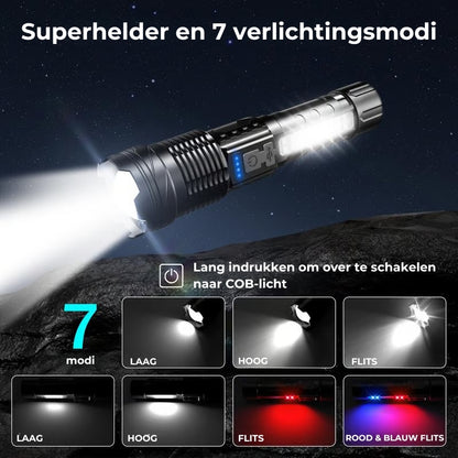 💥Witte laserzaklamp met SOS-waarschuwingslamp