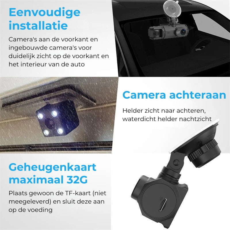 3 Lens Auto Dvr Dash Cam