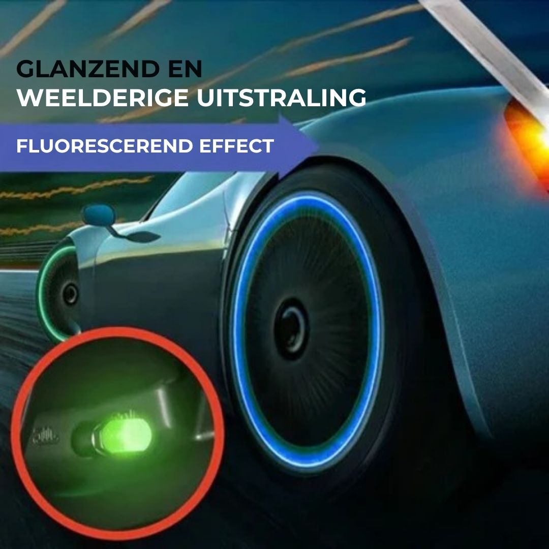 Autobanden Fluorescerende Ventieldopjes Set (4st)