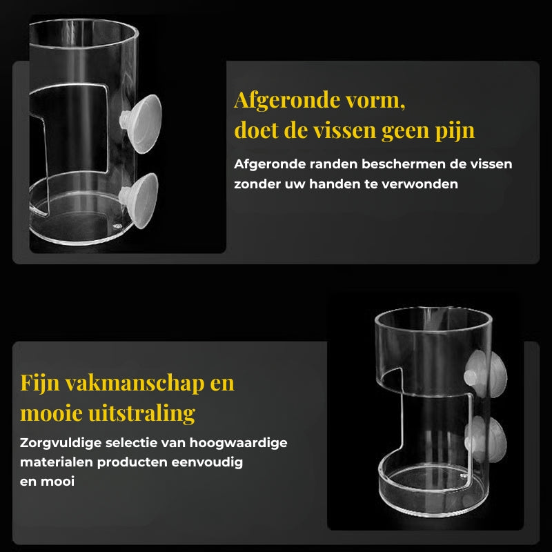 Rommelvrije aquarium voederbak