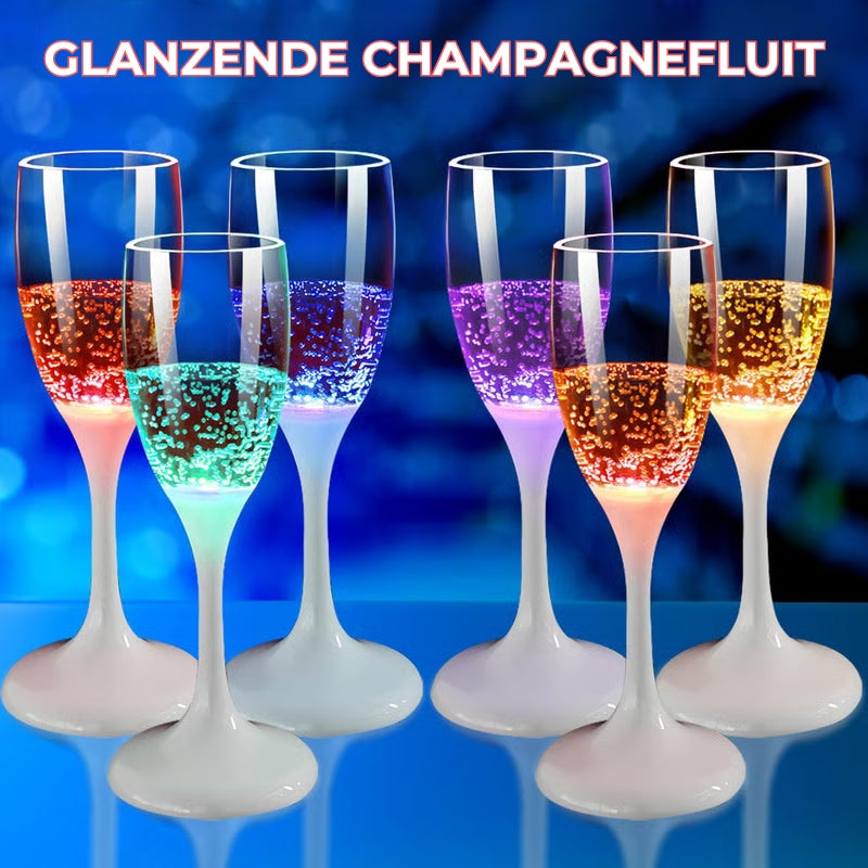 LED verlichte glazen voor wijn en champagne