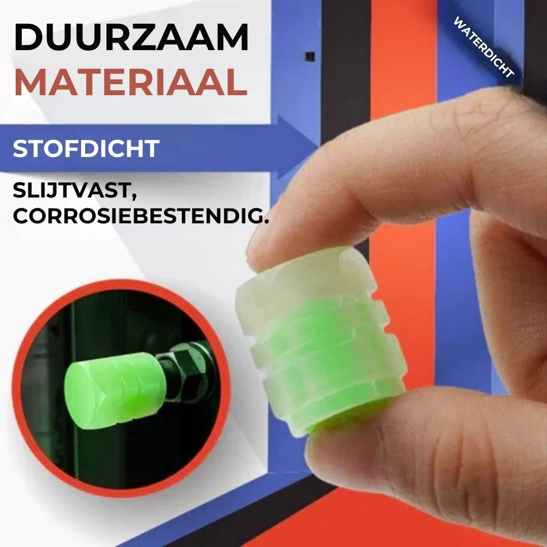 Autobanden Fluorescerende Ventieldopjes Set (4st)