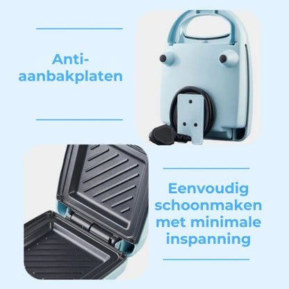 Compacte multifunctionele sandwichgrill met snelle opwarming