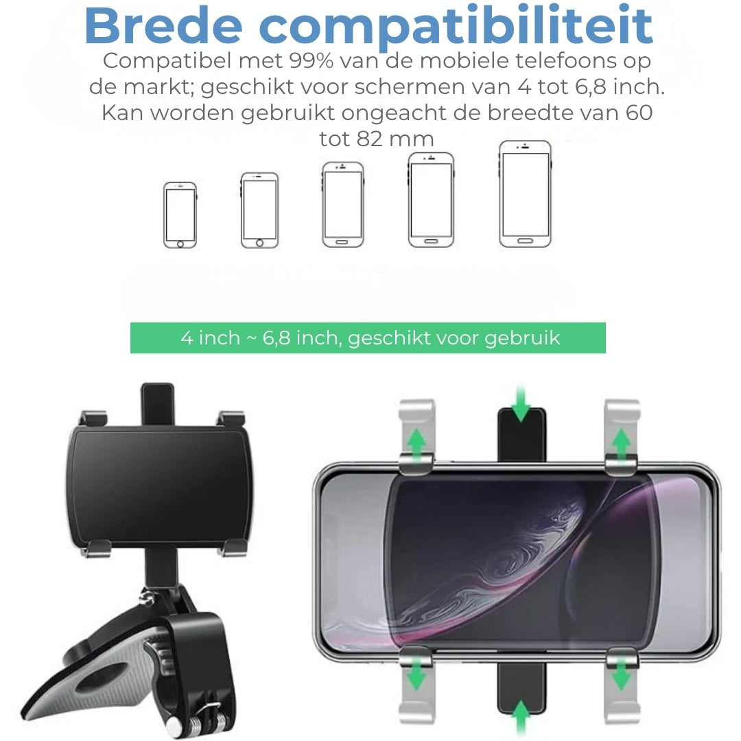 Dashboardklem met 360 graden draaibare bevestiging