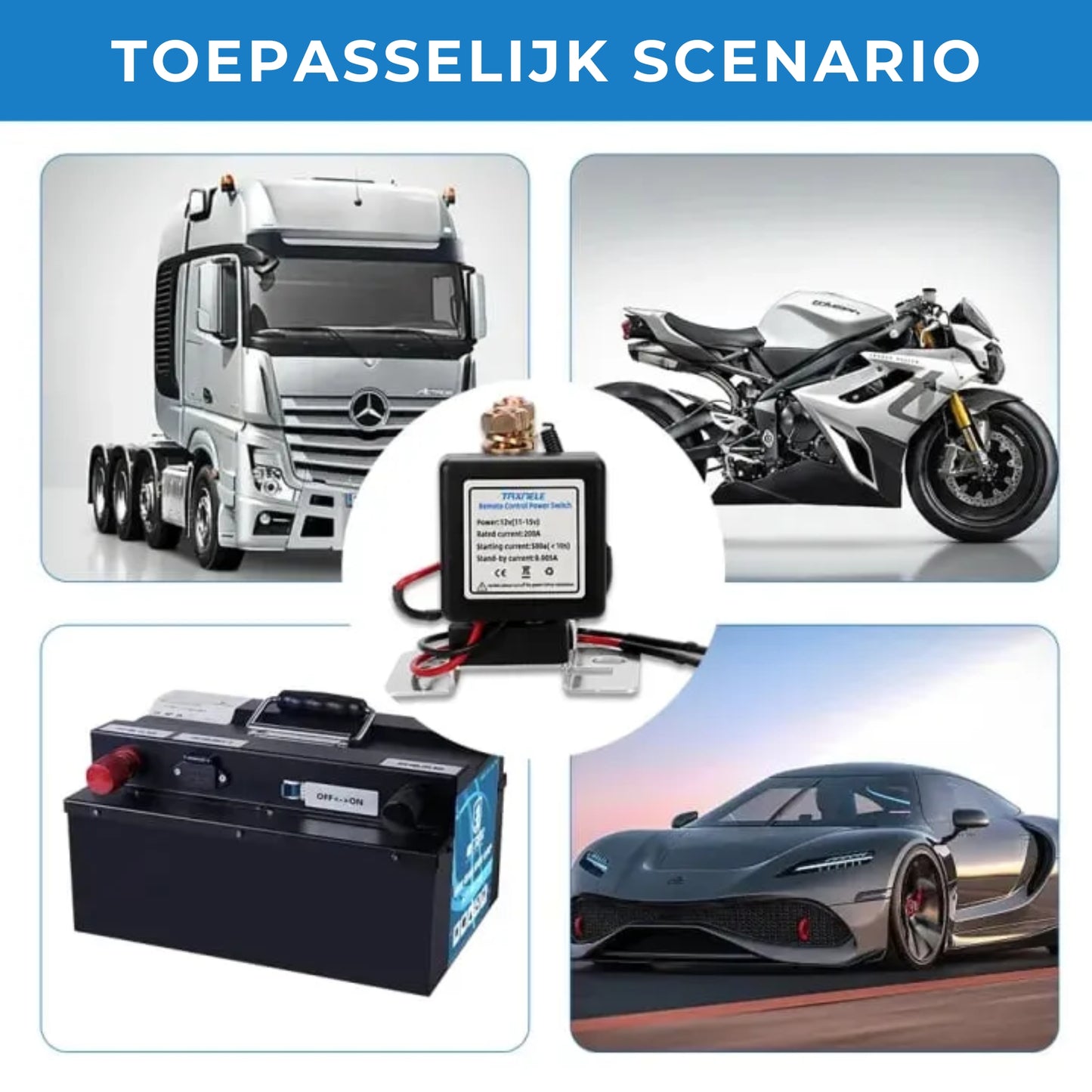 🔌Draadloze Autostarter Batterijschakelaar